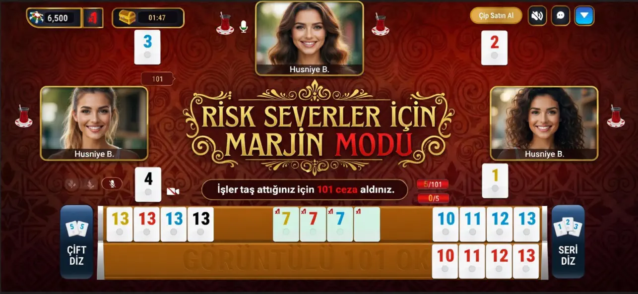 Okey 101 Görüntülü game screen 2